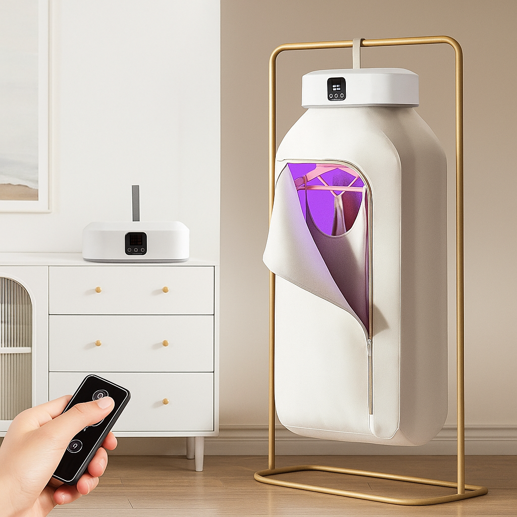 Secadora Portátil 3 en 1: Seca, Esteriliza y Ahorras Espacio